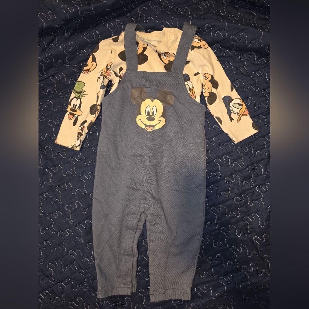 Kids Blue Mickey Mouse Overalls